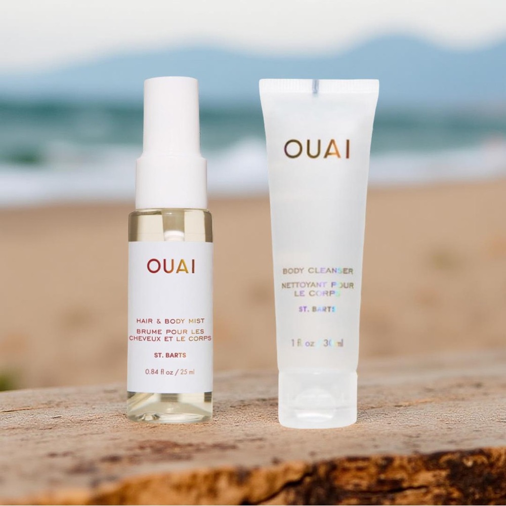 OUAI St. Barts Mini Travel Size Hair & Body Mist + Body Cleanser (2 piece set)